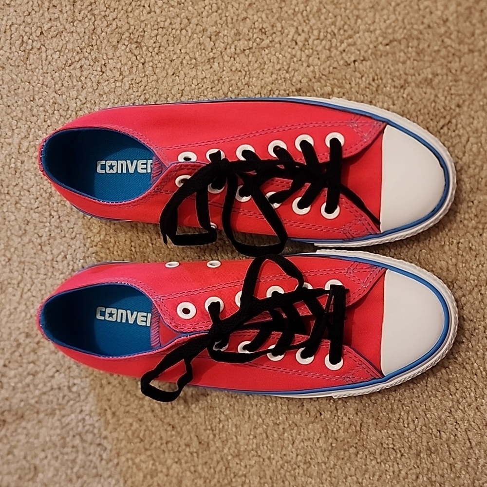 Converse Unisex  All Star Double Tongue Sneakers Rare Colors Pink/Blue M-5 / W-7